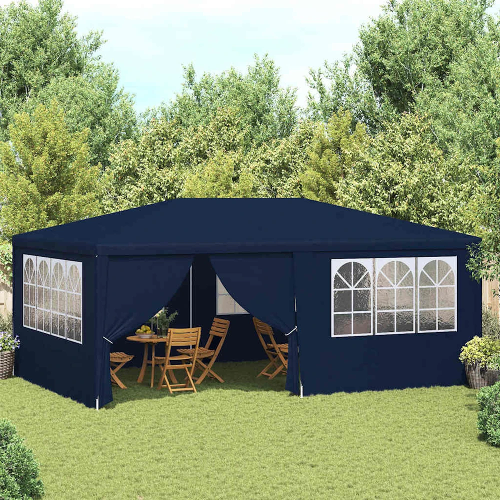 Proginė palapinė su šoninėmis sienomis, mėlyna, 4x6m, 90g/m²