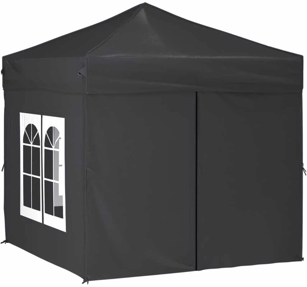 Proginė palapinė su šoninėmis sienomis, antracito, 2x2m