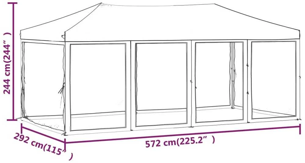 Proginė palapinė su šoninėmis sienomis, antracito, 3x6m