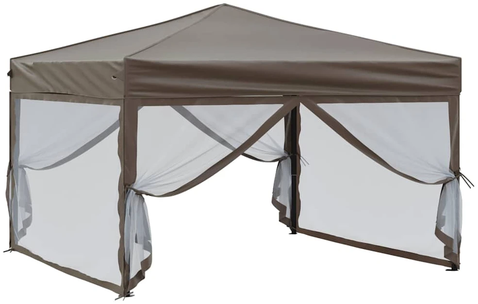 Proginė palapinė su šoninėmis sienomis, taupe, 3x3m