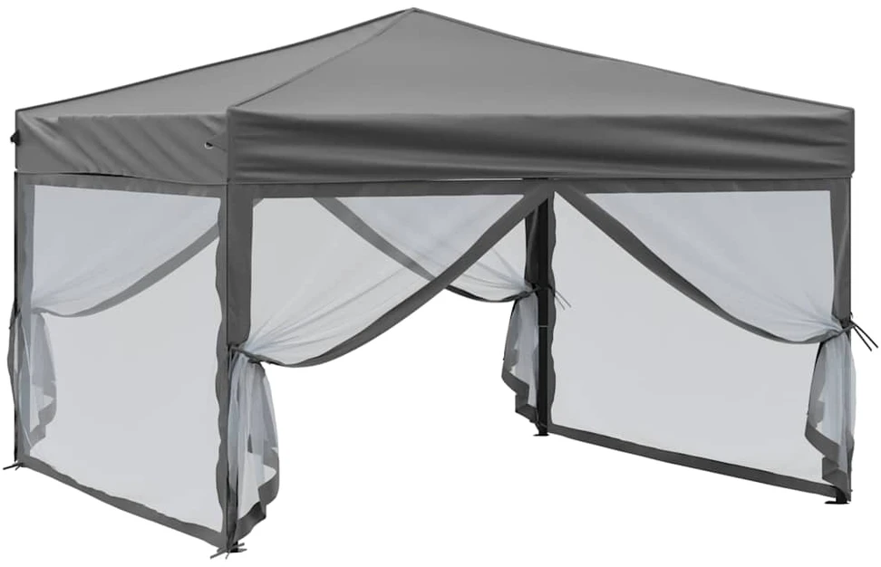 Proginė palapinė su šoninėmis sienomis, antracito, 3x3m