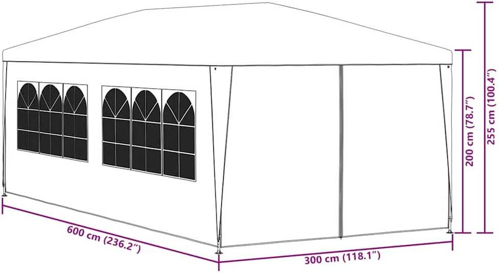 Proginė palapinė, žalia, 3x6 m