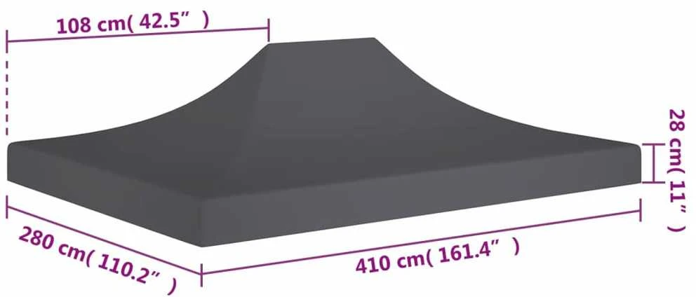 Proginės palapinės stogas, antracito spalvos, 4x3m, 270 g/m²