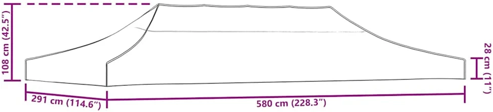 Proginės palapinės stogas, antracito spalvos, 3x6 m