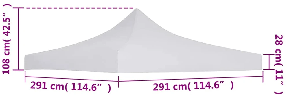 Proginės palapinės stogas, baltos spalvos, 3x3m