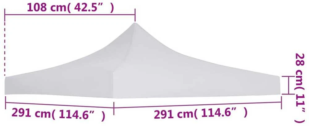 Proginės palapinės stogas, baltos spalvos, 3x3m