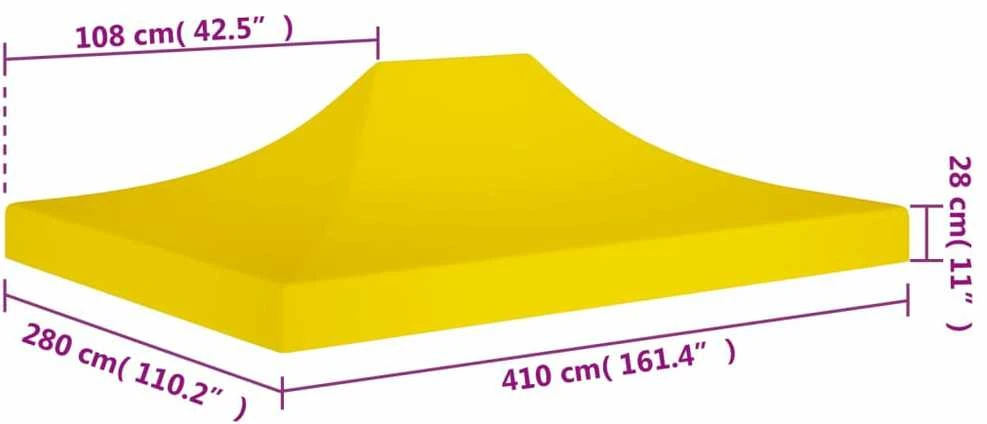 Proginės palapinės stogas, geltonos spalvos, 4x3m, 270 g/m²