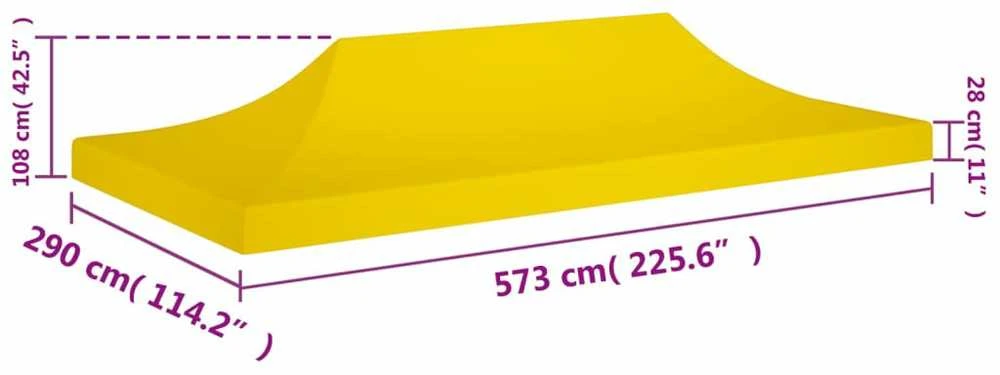 Proginės palapinės stogas, geltonos spalvos, 6x3m, 270 g/m²