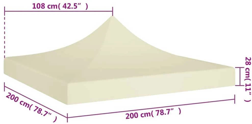 Proginės palapinės stogas, kreminės spalvos, 2x2m, 270 g/m²