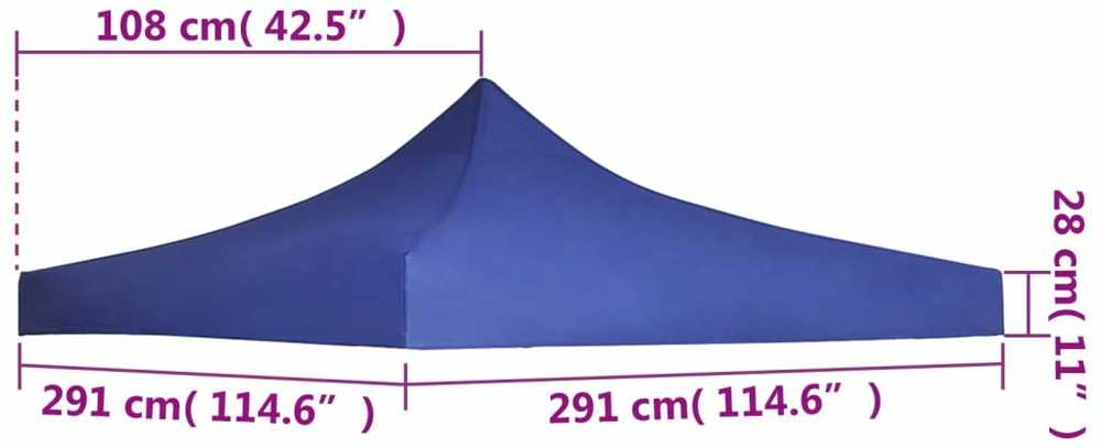 Proginės palapinės stogas, mėlynas, 3x3 m