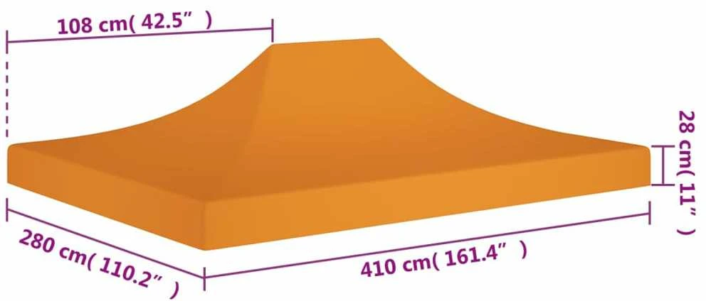 Proginės palapinės stogas, oranžinės spalvos, 4x3m, 270 g/m²