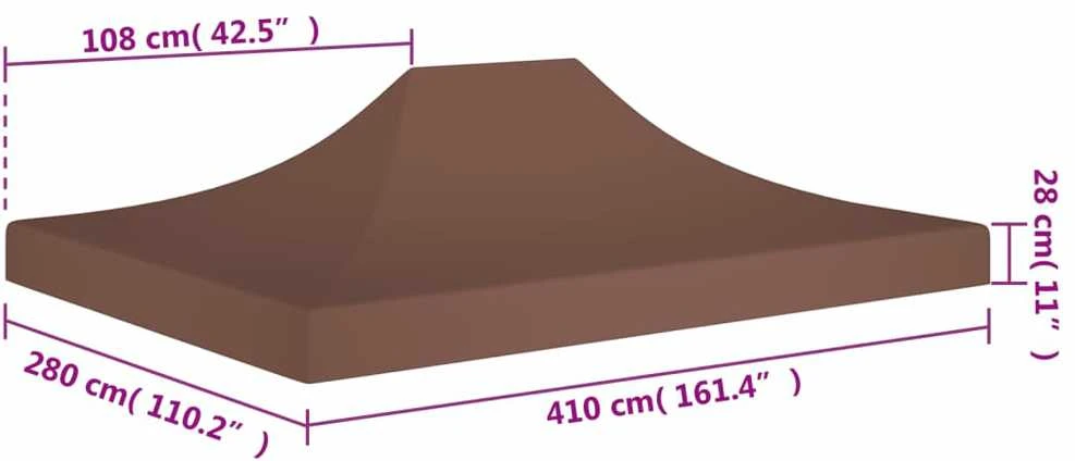 Proginės palapinės stogas, rudos spalvos, 4x3m, 270 g/m²