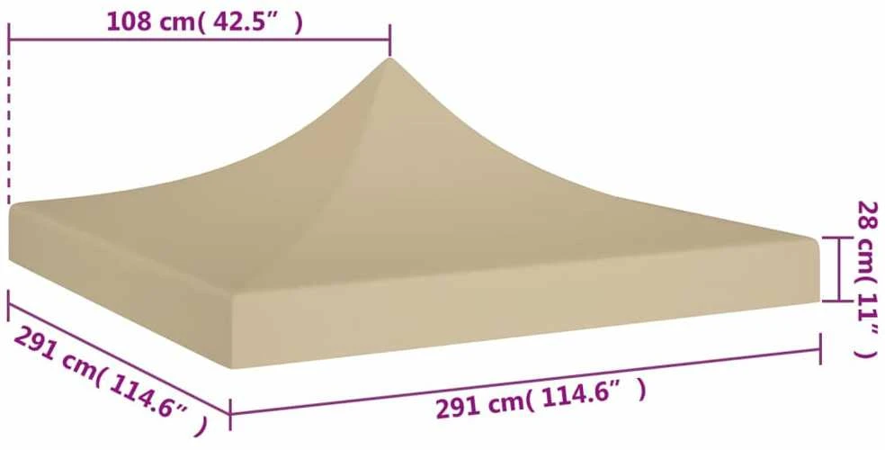 Proginės palapinės stogas, smėlio spalvos, 3x3m, 270 g/m²