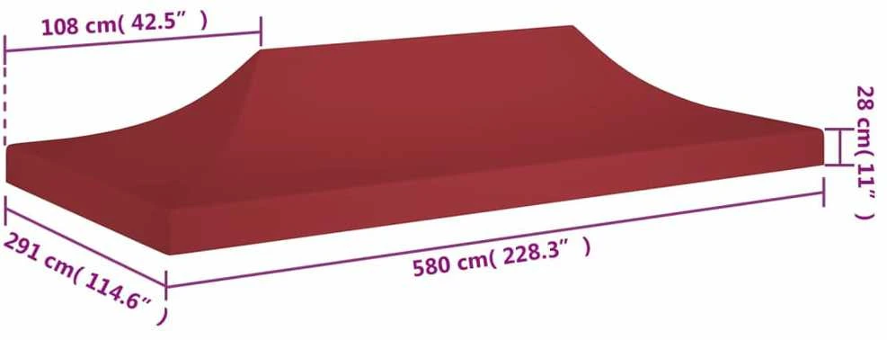 Proginės palapinės stogas, tamsiai raudonas, 6x3m, 270 g/m²