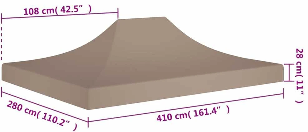 Proginės palapinės stogas, taupe spalvos, 4x3m, 270 g/m²