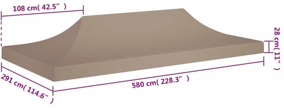 Proginės palapinės stogas, taupe spalvos, 6x3m, 270 g/m²