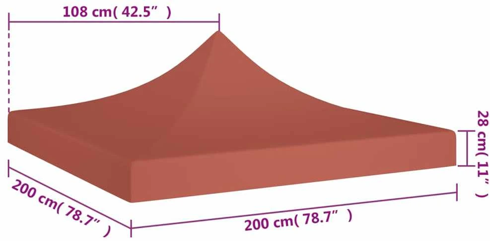 Proginės palapinės stogas, terakota spalvos, 2x2m, 270 g/m²