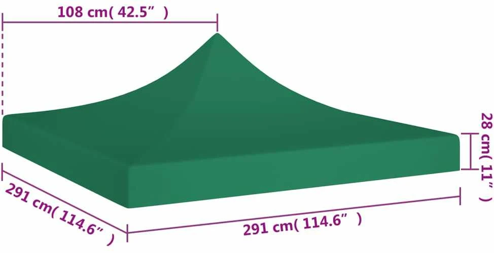Proginės palapinės stogas, žalios spalvos, 3x3m, 270 g/m²