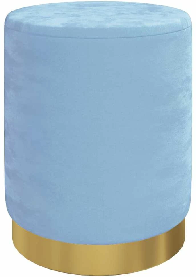Pufas-daiktadėžė, šviesiai mėlynos spalvos, aksomas, apskritas 31 x 37 cm
