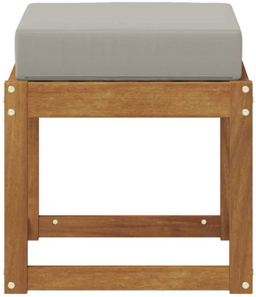 Pufas Kietos akacijos mediena Natūrali ir šviesiai pilka