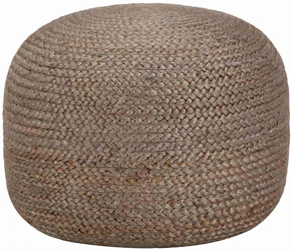 Pufas, šviesiai pilkos sp., 45x30cm, džiutas, rankų darbo