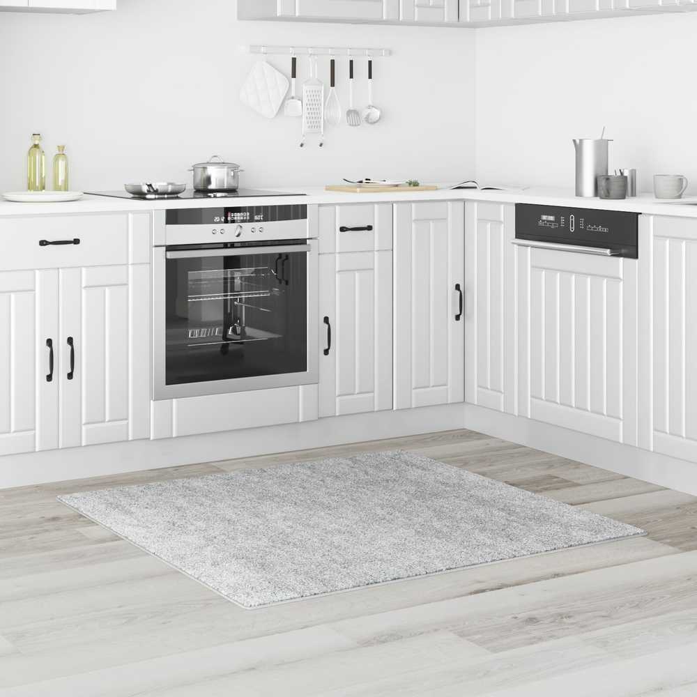 Neslystantis plaukuotas kilimas Pilka 120 x 120 cm PP