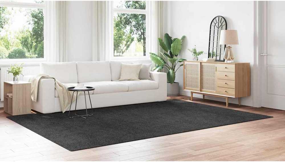 Neslystantis plaukuotas kilimas Tamsiai pilka 240 x 340 cm PP