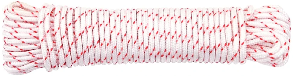 Pull Starter Cord Balta ir Raudona Ø3 mm 10 m Nailonas