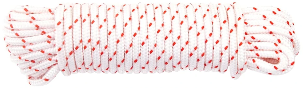 Pull Starter Cord Balta ir Raudona Ø4 mm 10 m Nailonas