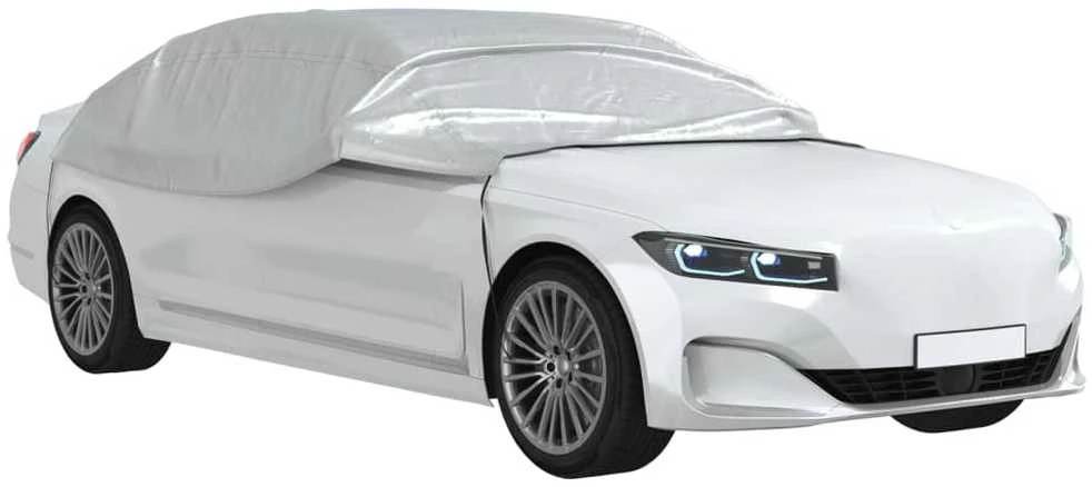 Pusės automobilio uždangalas su kabliukais, sidabrinis, XL