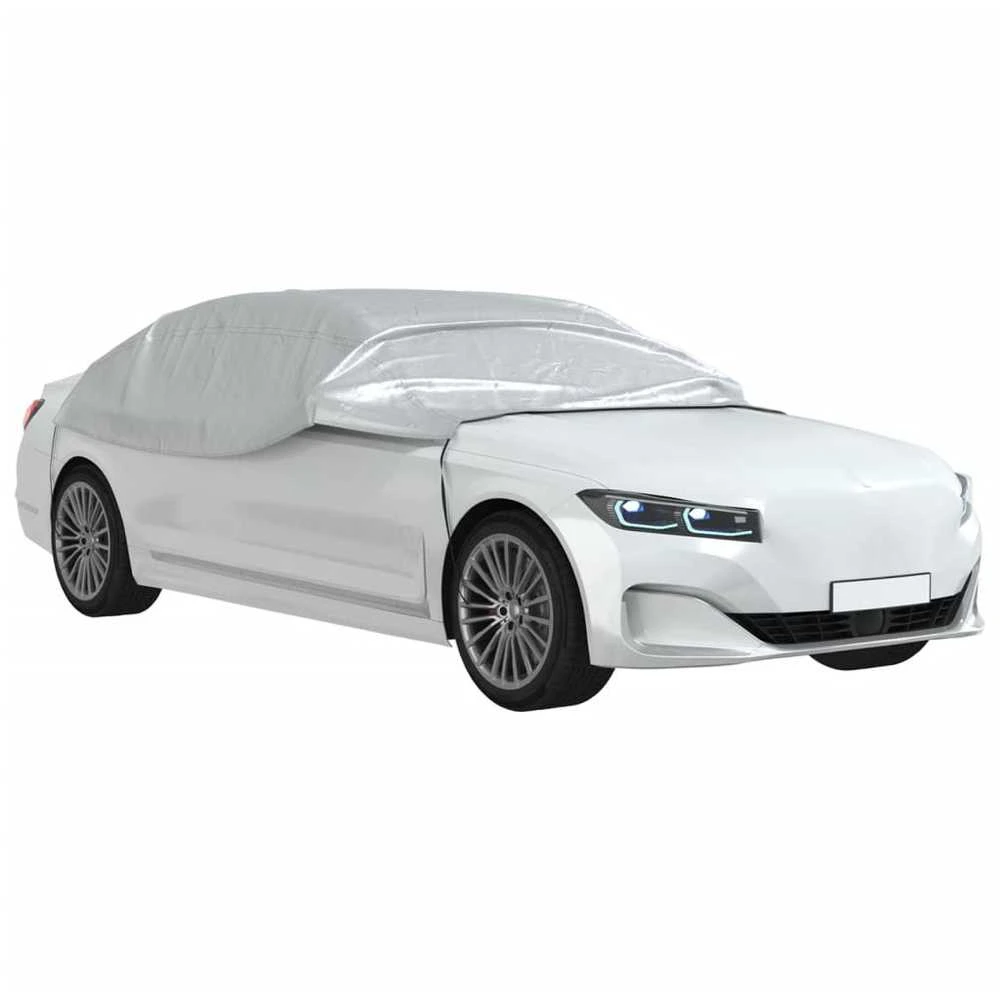 Pusės automobilio uždangalas su kabliukais, sidabrinis, XL