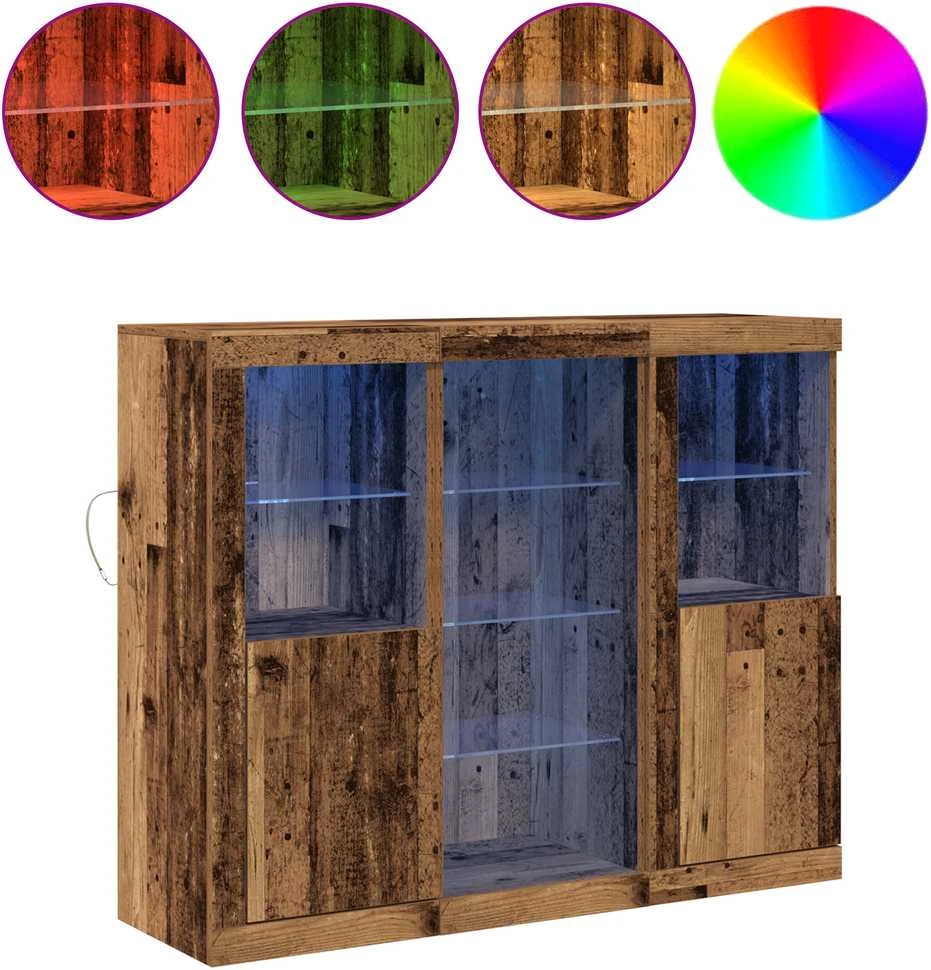 LED Bufetas Senas medis 123 x 37 x 100 cm Apdirbta mediena
