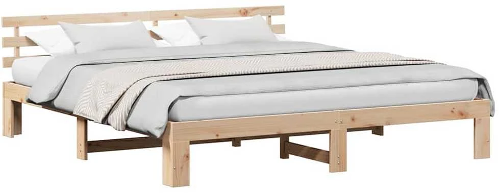 Lovos rėmas Natūrali 200 x 200 cm Kietos pušies mediena