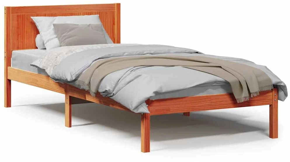 Lova Lovos rėmas Ruda 90 x 200 cm Pušies medienos masyvas