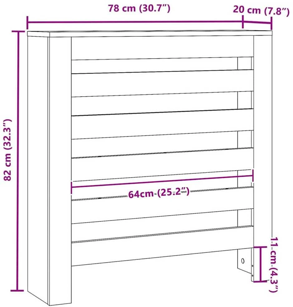Radiatoriaus dangtis Juodojo ąžuolo 78 x 20 x 82 cm
