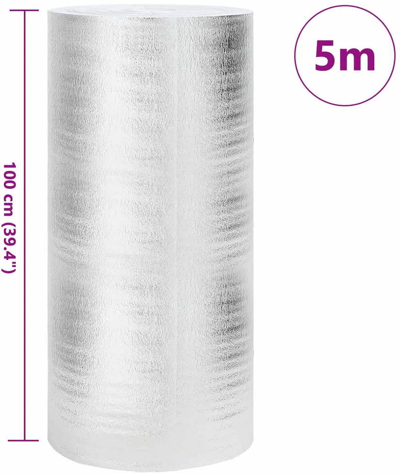 Radiatoriaus šilumos atšvaitas Sidabro 5 x 1 m Polietilenas