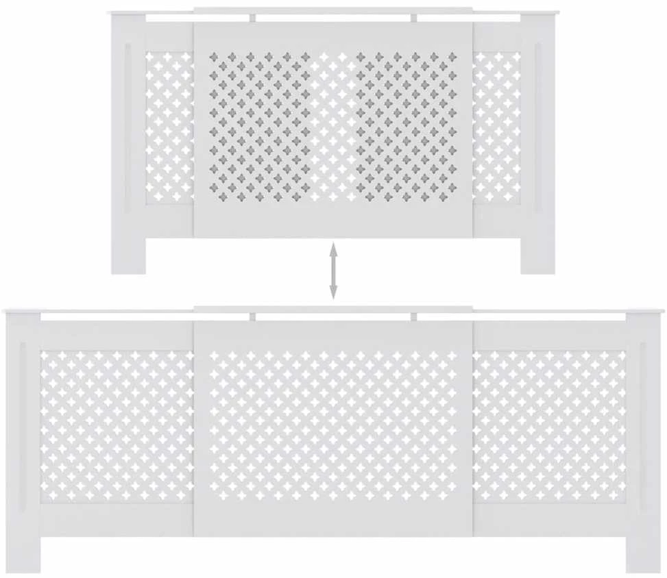Radiatoriaus uždangalas, baltos spalvos, 205cm, MDF