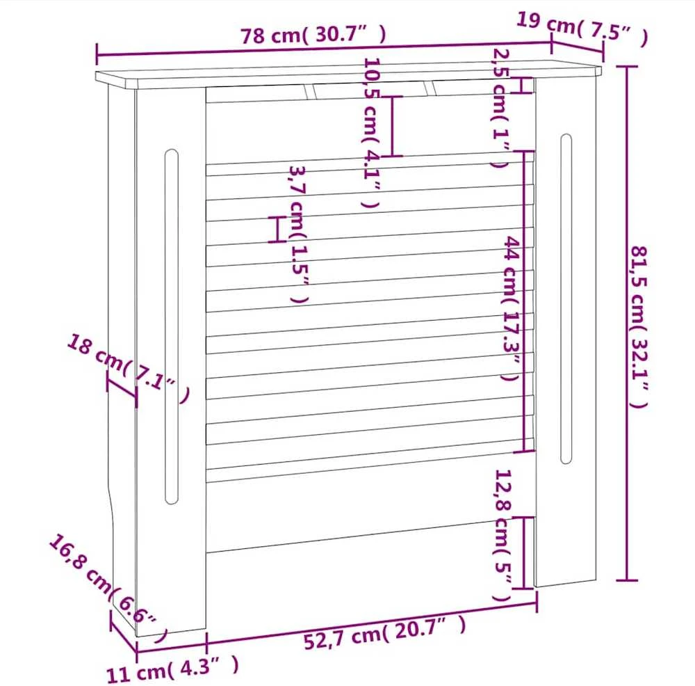 Radiatoriaus uždangalas, baltos spalvos, 78cm, MDF