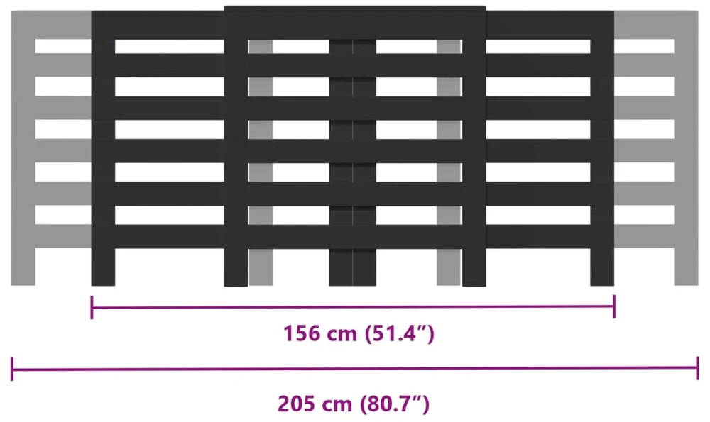 Radiatoriaus dangtis Juoda 205 x 21,5 x 83,5 cm