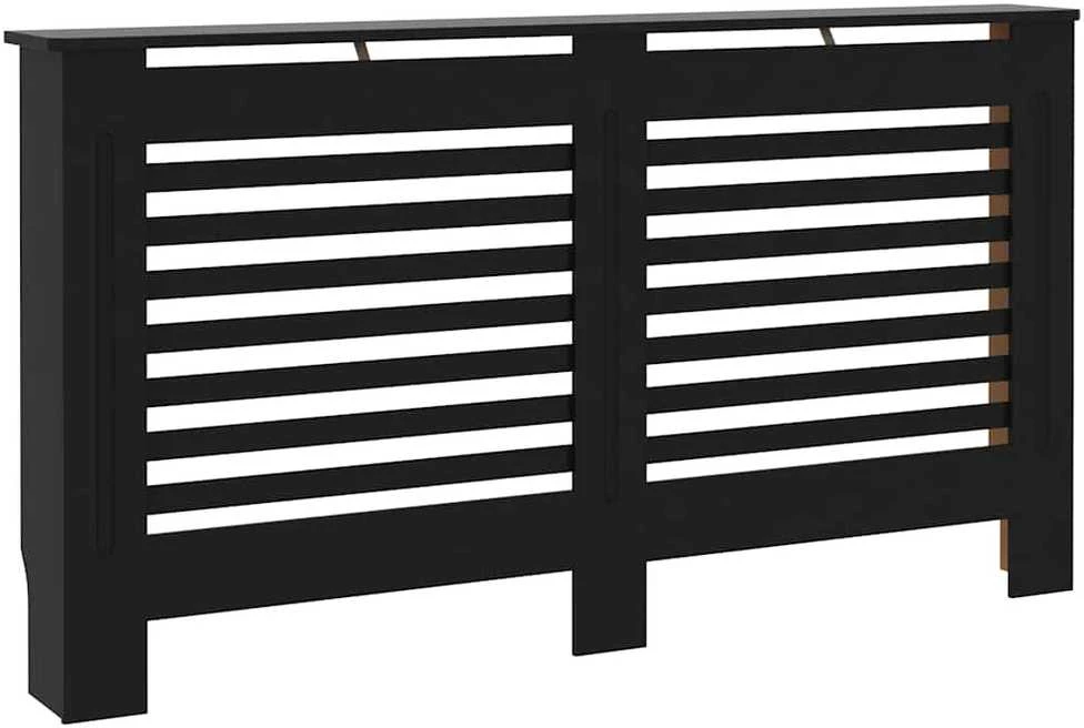 Radiatoriaus uždangalas, juodos spalvos, 152x19x81,5cm, MDF