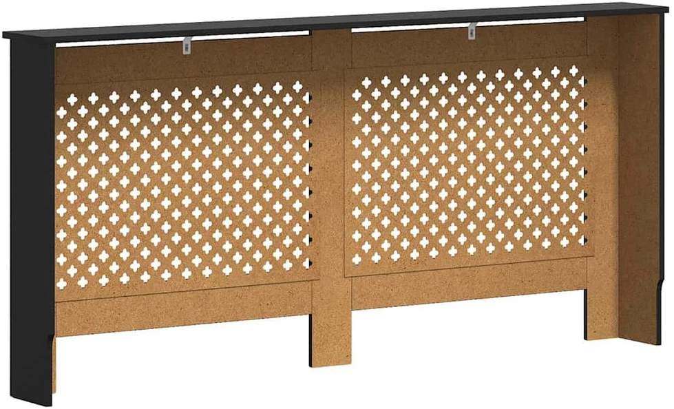 Radiatoriaus uždangalas, juodos spalvos, 172x19x81,5cm, MDF