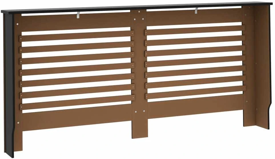 Radiatoriaus uždangalas, juodos spalvos, 172x19x81,5cm, MDF