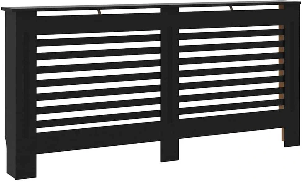 Radiatoriaus uždangalas, juodos spalvos, 172x19x81,5cm, MDF