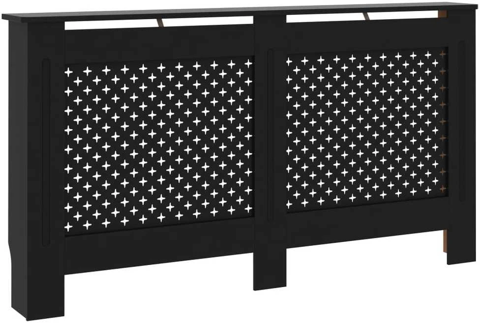 Radiatoriaus uždangalas, juodos spalvos, 152x19x81,5cm, MDF