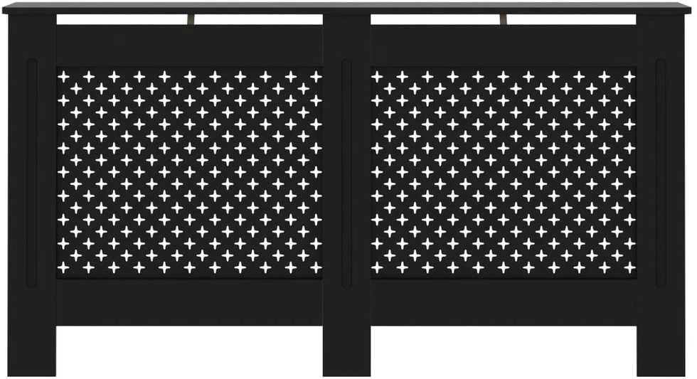Radiatoriaus uždangalas, juodos spalvos, 152x19x81,5cm, MDF