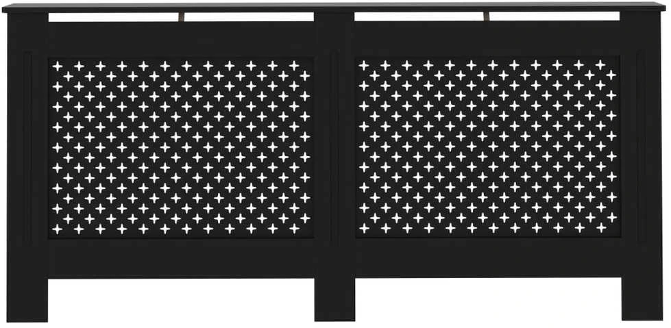 Radiatoriaus uždangalas, juodos spalvos, 172x19x81,5cm, MDF