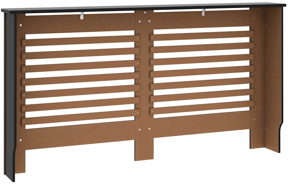 Radiatoriaus uždangalas, juodos spalvos, 152x19x81,5cm, MDF