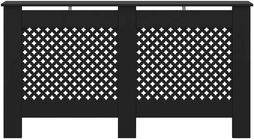 Radiatoriaus uždangalas, juodos spalvos, 152x19x81,5cm, MDF