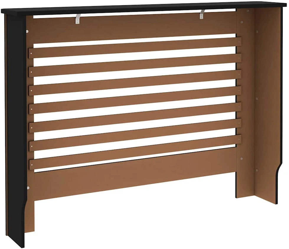 Radiatoriaus uždangalas, juodos spalvos, 112x19x81,5cm, MDF