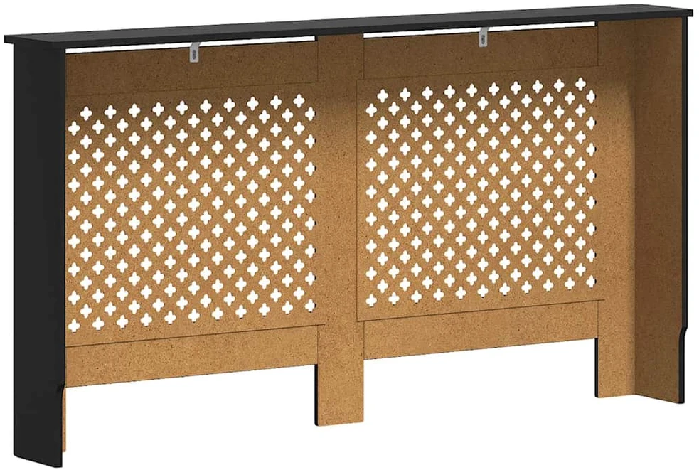Radiatoriaus uždangalas, juodos spalvos, 152x19x81,5cm, MDF